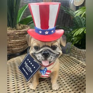 Pug Stars & Stripes Patriotic 4th of July Resin Figure Humane Society NWT